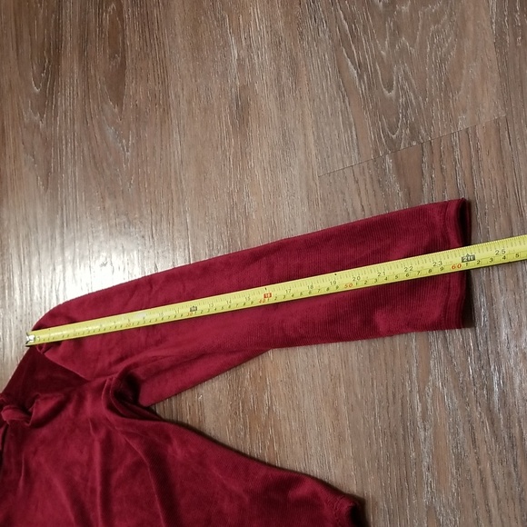 (L) Chenault Ribbed Turtleneck Velvet Top Holiday Occasion Modest Soft Festive - Picture 5 of 9